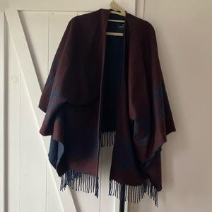 Burgundy/navy cardigan